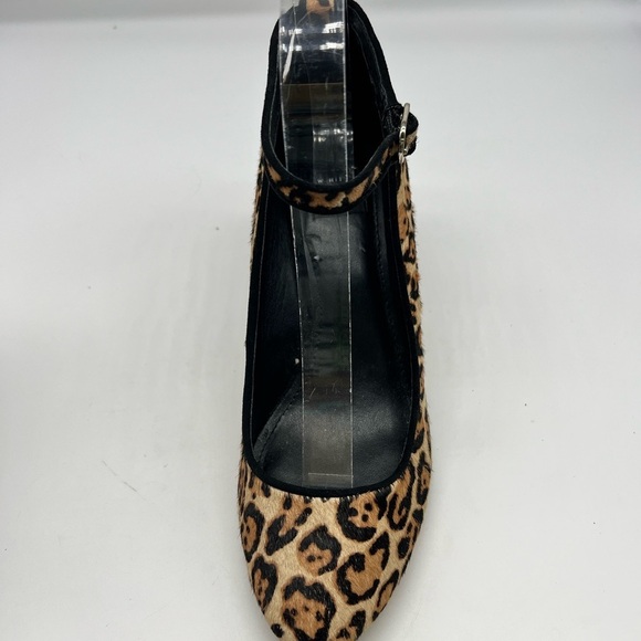 WHBM - Tan And Brown Calf Hair Ankle Adjustable Straps Block Heels Size 7.5 - Picture 10 of 13